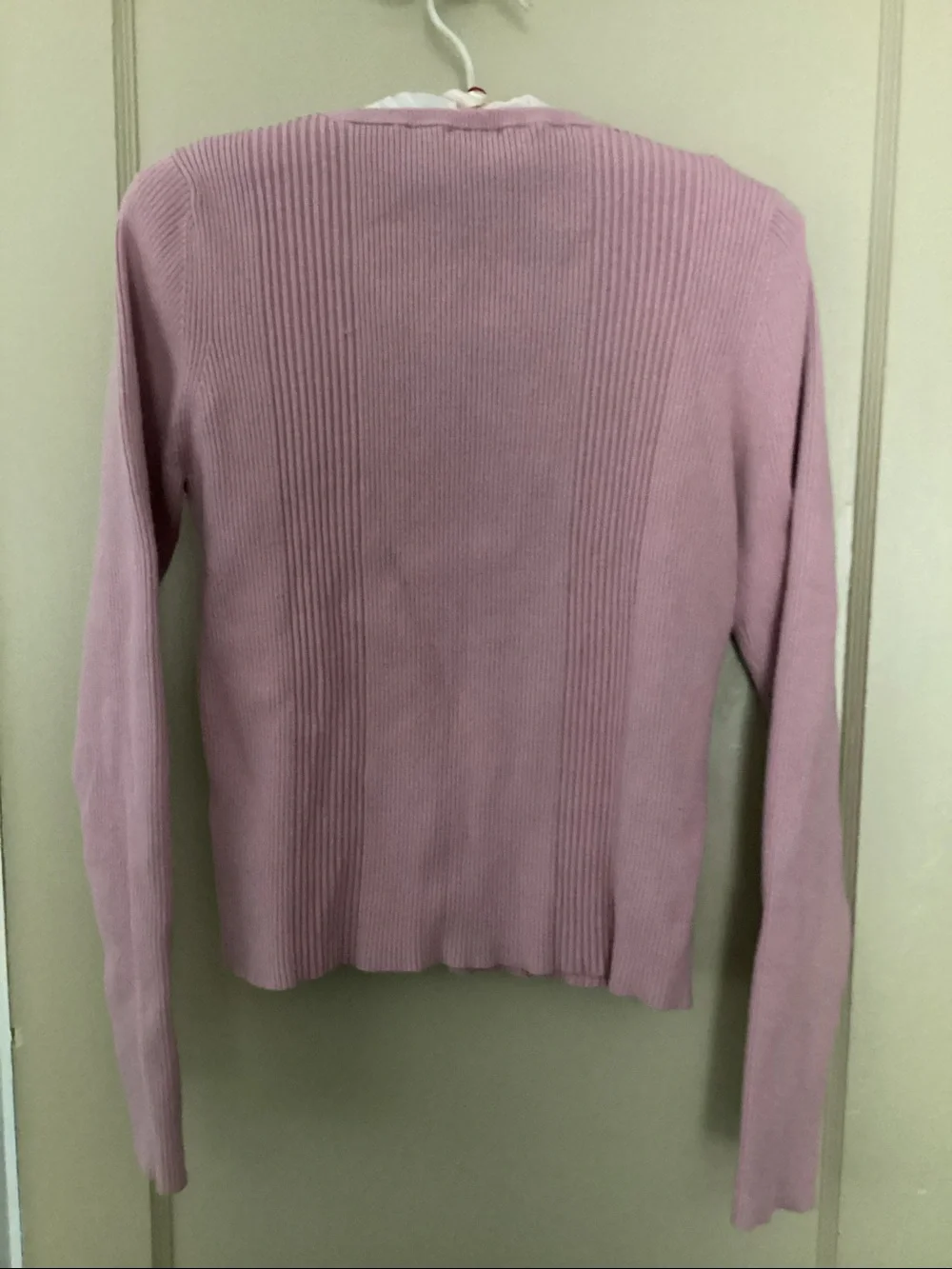 Bebe Women's Pink Zip-Front Ribbed Sweater